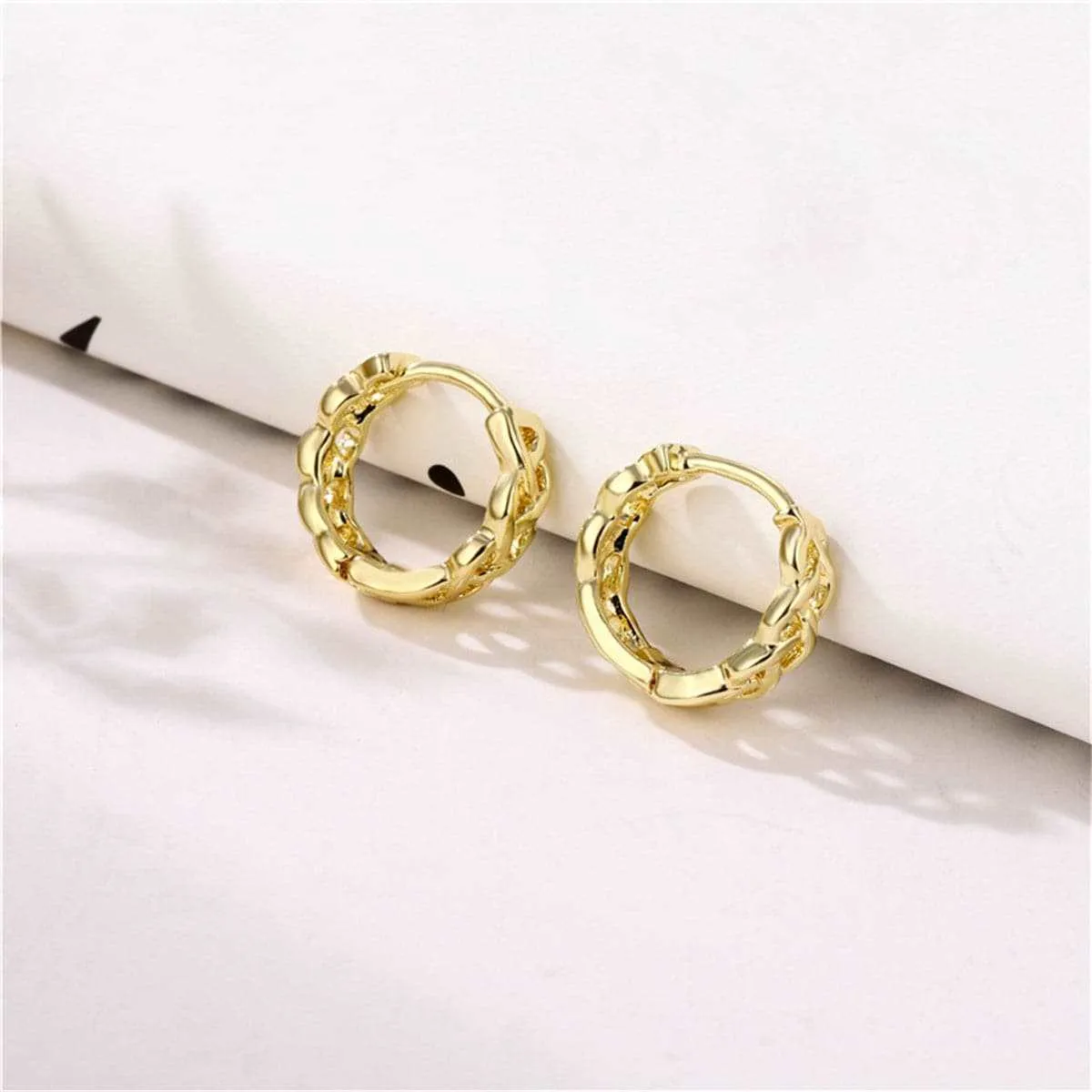 Goldtone Chain Huggie Earrings sold by Zulily product image thumbnail 2