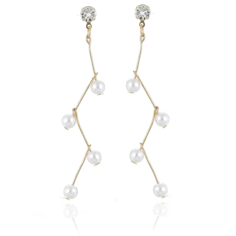 Cubic Zirconia & Pearl Goldtone Botany Drop Earrings made by Zulily