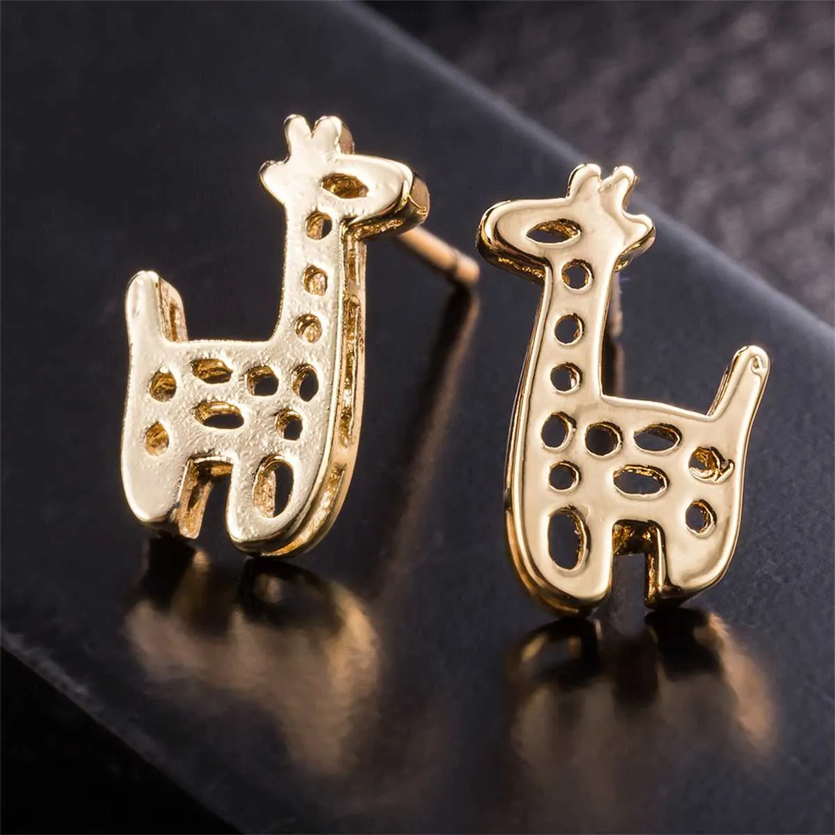 Goldtone Open Giraffe Stud Earrings sold by Zulily product image thumbnail 3