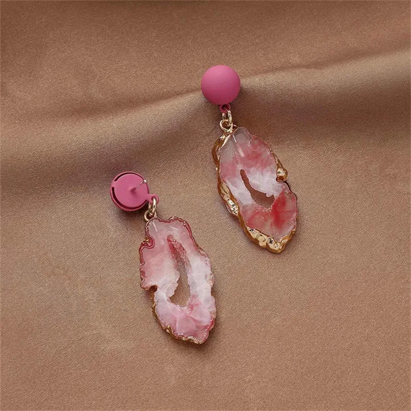 Pink Resin & Enamel Goldtone Drop Earrings made by Zulily