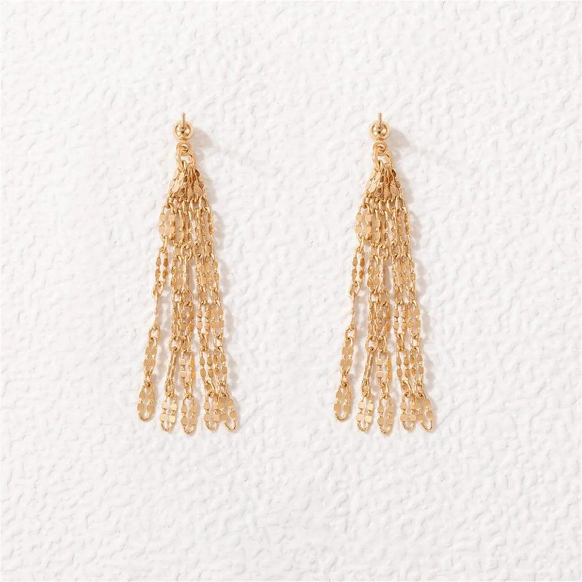 Goldtone Link Tassel Drop Earrings sold by Zulily product image thumbnail 2