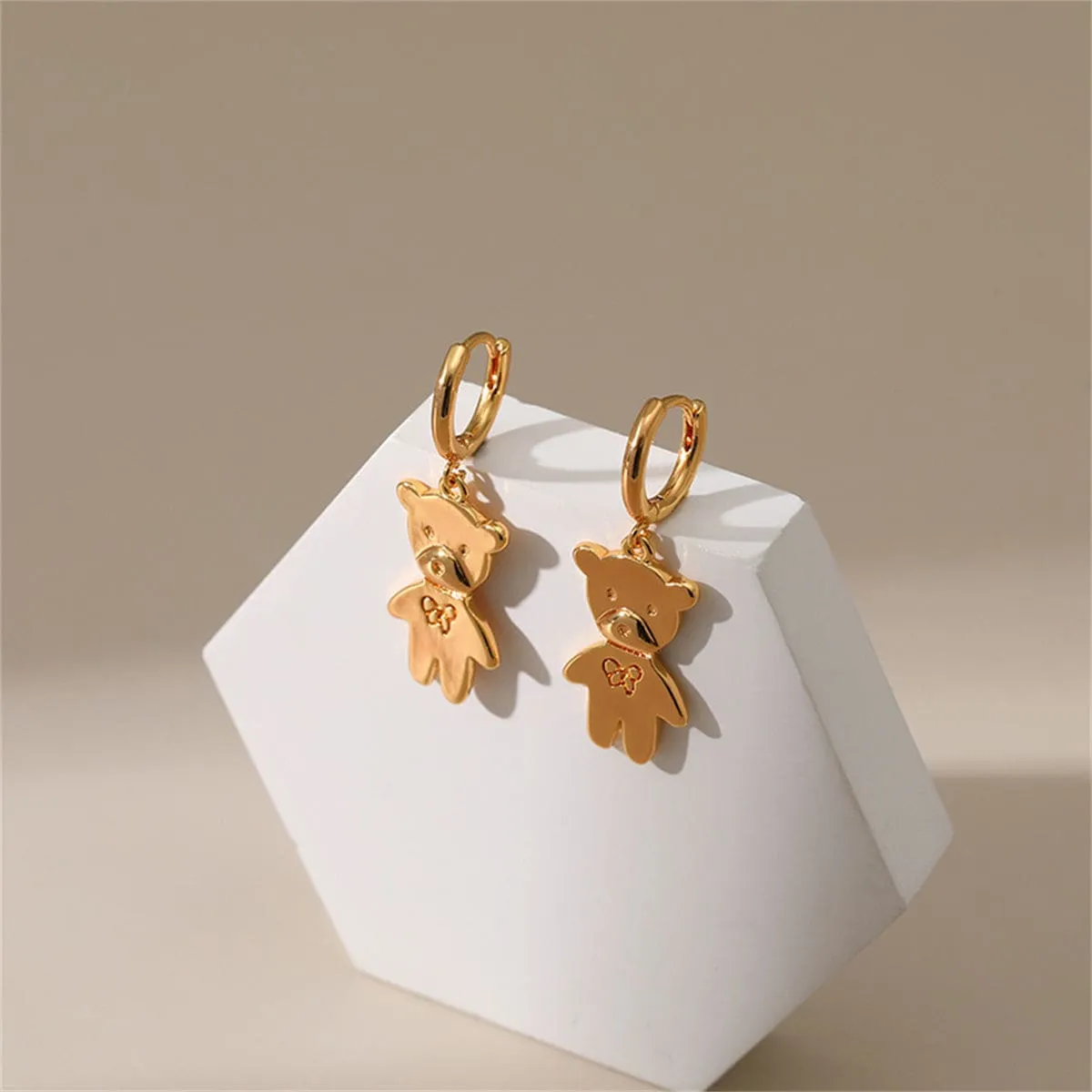 Goldtone Bear Huggie Earrings sold by Zulily product image thumbnail 3