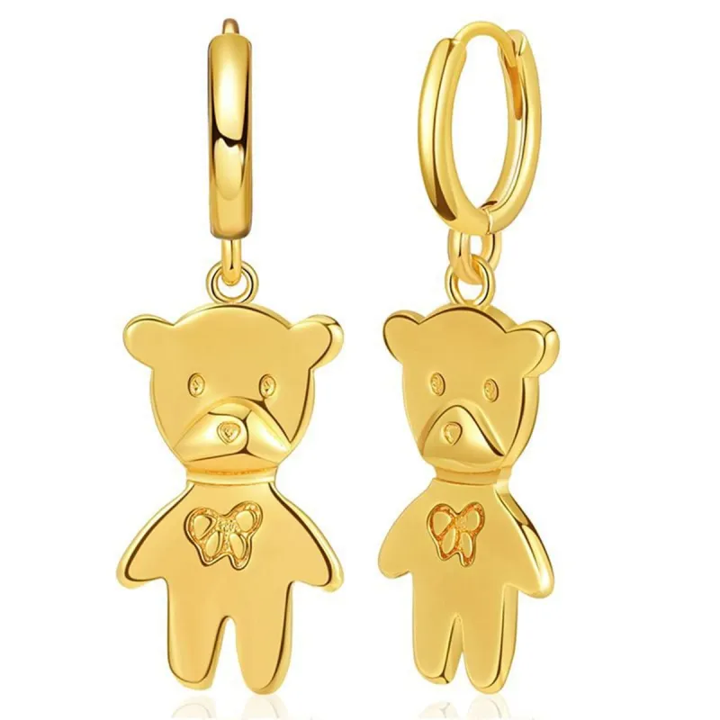 Goldtone Bear Huggie Earrings made by Zulily