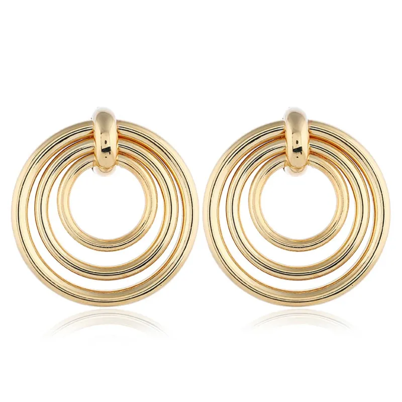 Goldtone Layered-Rings Drop Earrings made by Zulily