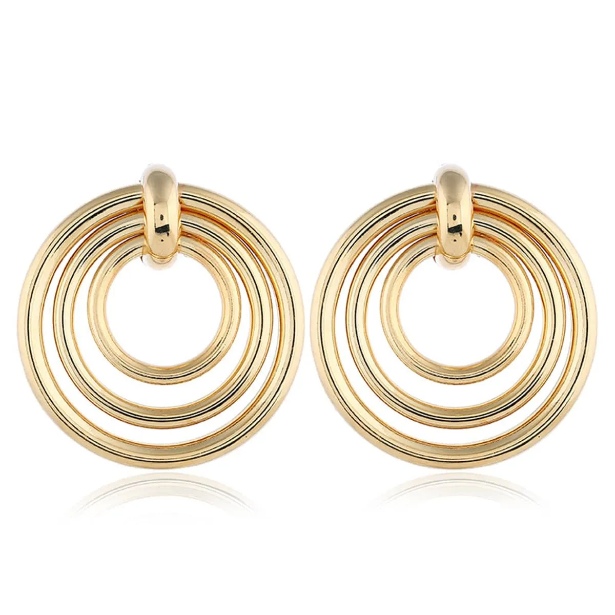 Goldtone Layered-Rings Drop Earrings sold by Zulily