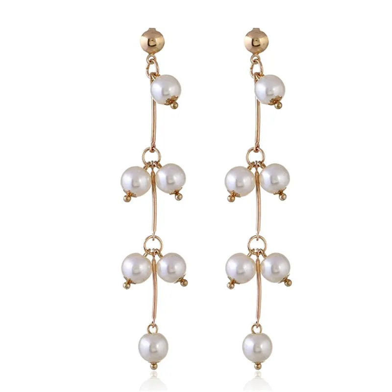 Pearl & Goldtone Cherry Drop Earrings made by Zulily