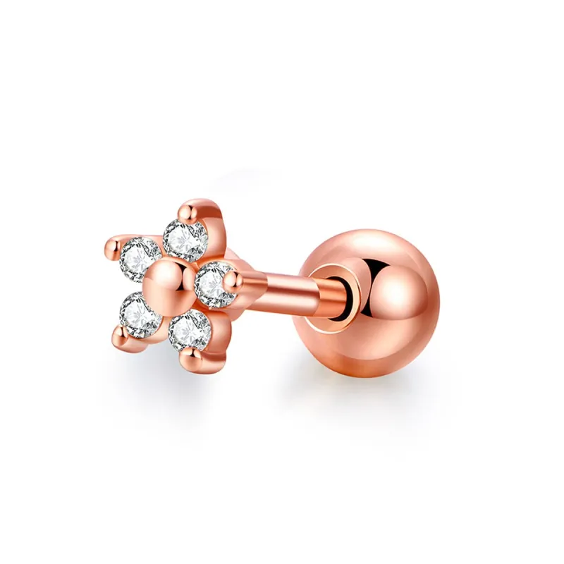 Cubic Zirconia & Rose Goldtone Star Stud Earrings made by Zulily