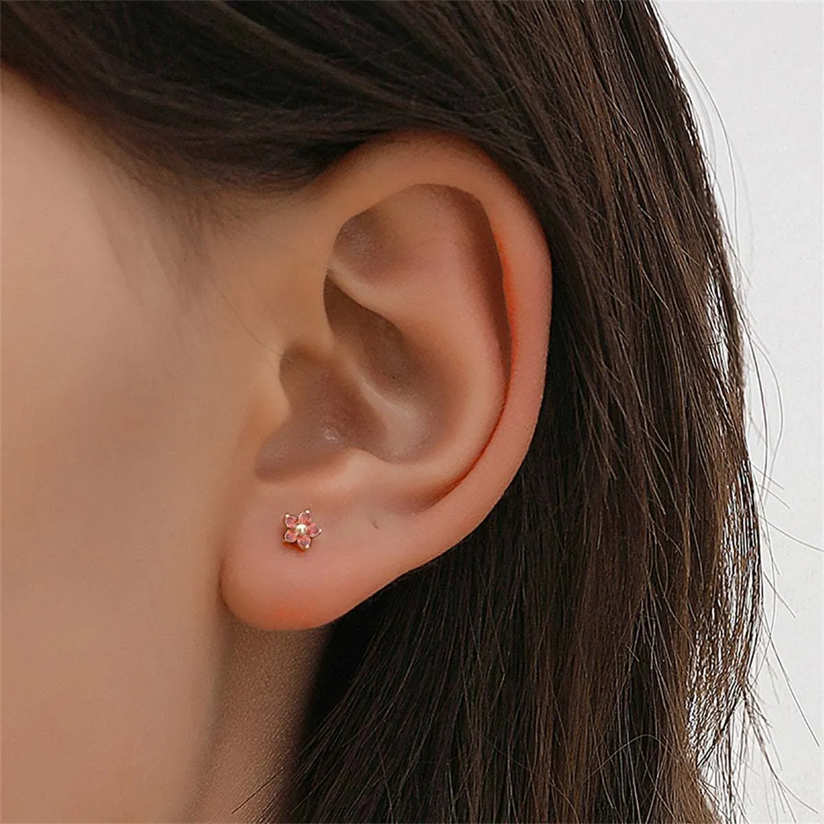 Red Cubic Zirconia & Silvertone Star Stud Earrings sold by Zulily