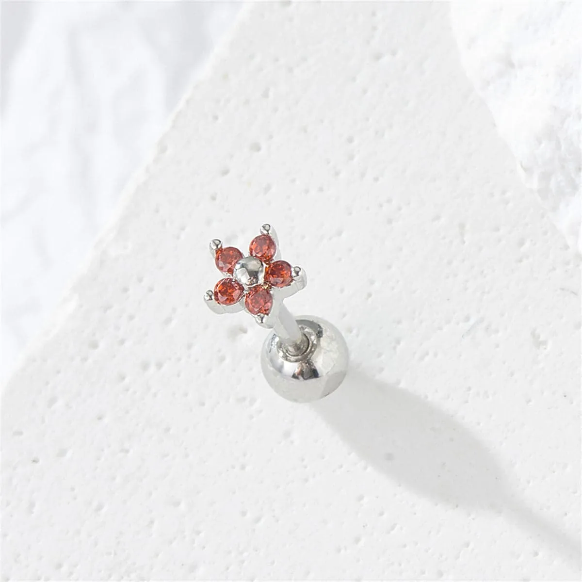 Red Cubic Zirconia & Silvertone Star Stud Earrings sold by Zulily product image thumbnail 2