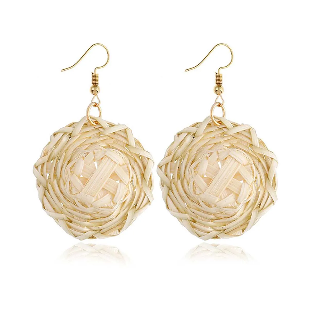 Goldtone Rattan Hat Drop Earrings sold by Zulily product image thumbnail 2