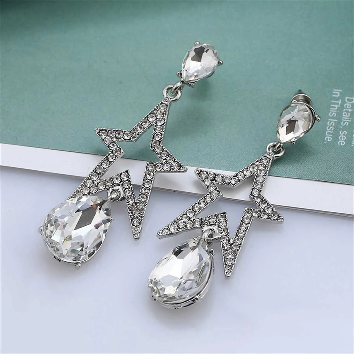 Crystal & Cubic Zirconia Star Drop Earrings sold by Zulily