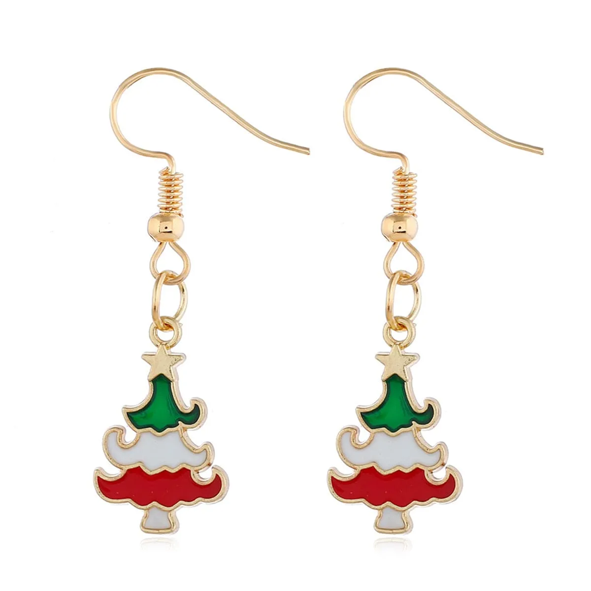 Red & Goldtone Christmas Tree Drop Earrings sold by Zulily