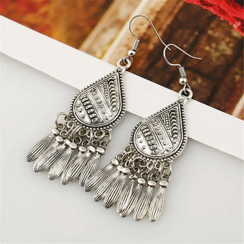 Silvertone Tassel Teardrop Earrings made by Zulily