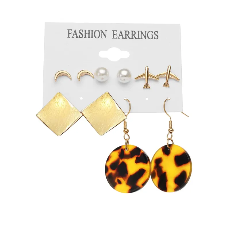 Pearl & Acrylic Goldtone Tortoiseshell Drop Earrings Set made by Zulily