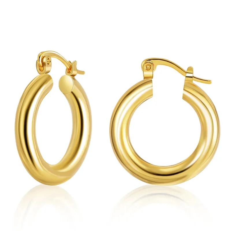 Goldtone Smooth Tube Huggie Earrings made by Zulily
