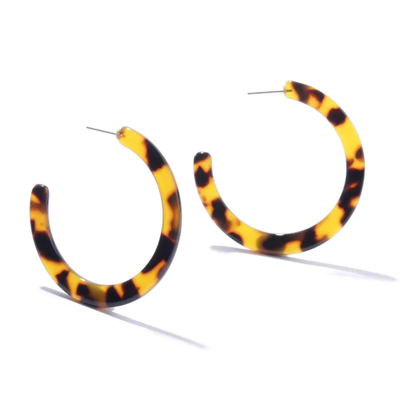 Coffee Acrylic & Silvertone Hoop Earrings made by Zulily