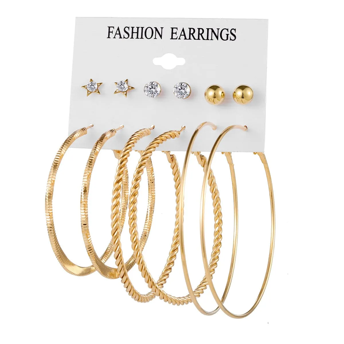 Cubic Zirconia & Goldtone Hoop Earrings Set sold by Zulily