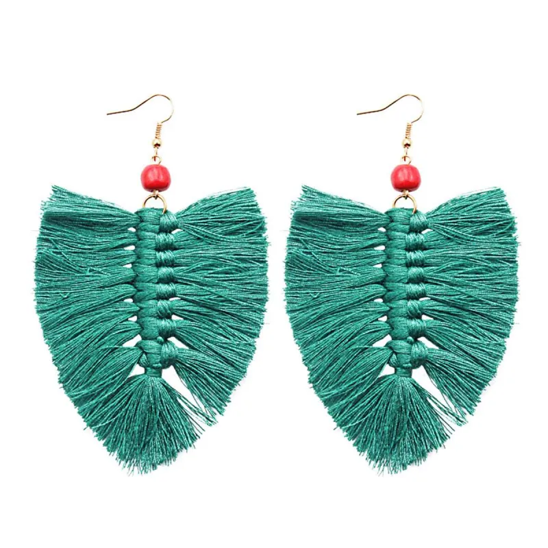 Green Howlite Palm Leaf Drop Earrings made by Zulily