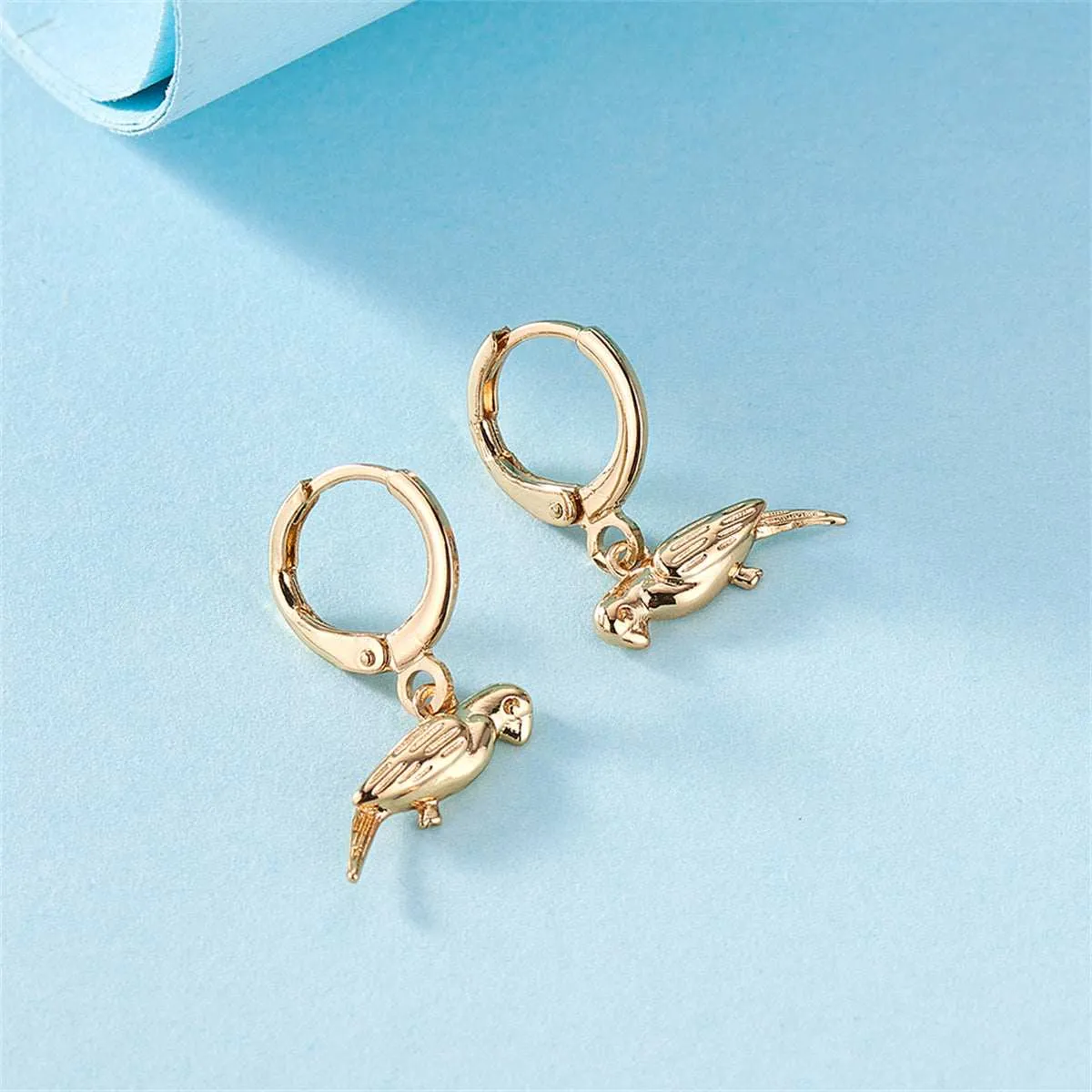 Goldtone Bird Huggie Earrings sold by Zulily product image thumbnail 3