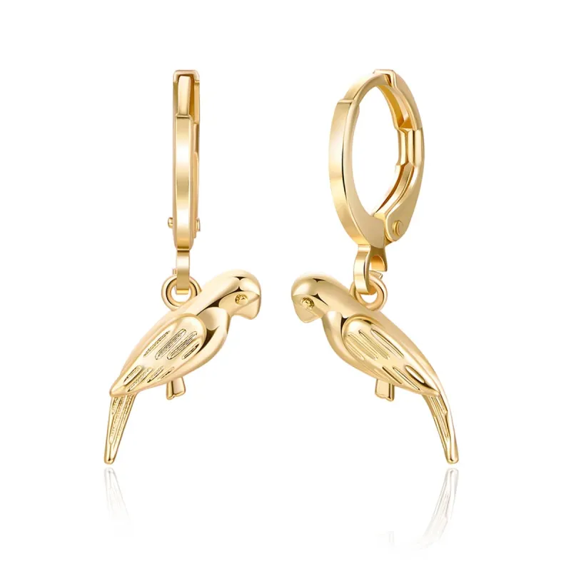 Goldtone Bird Huggie Earrings made by Zulily