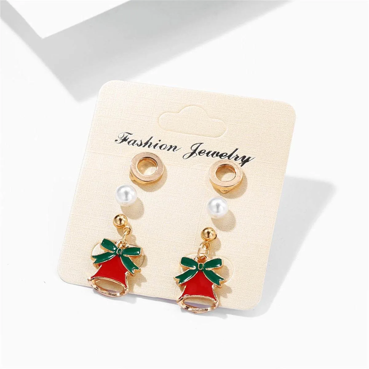Pearl & Enamel Goldtone Bell Drop Earring Set sold by Zulily product image thumbnail 2