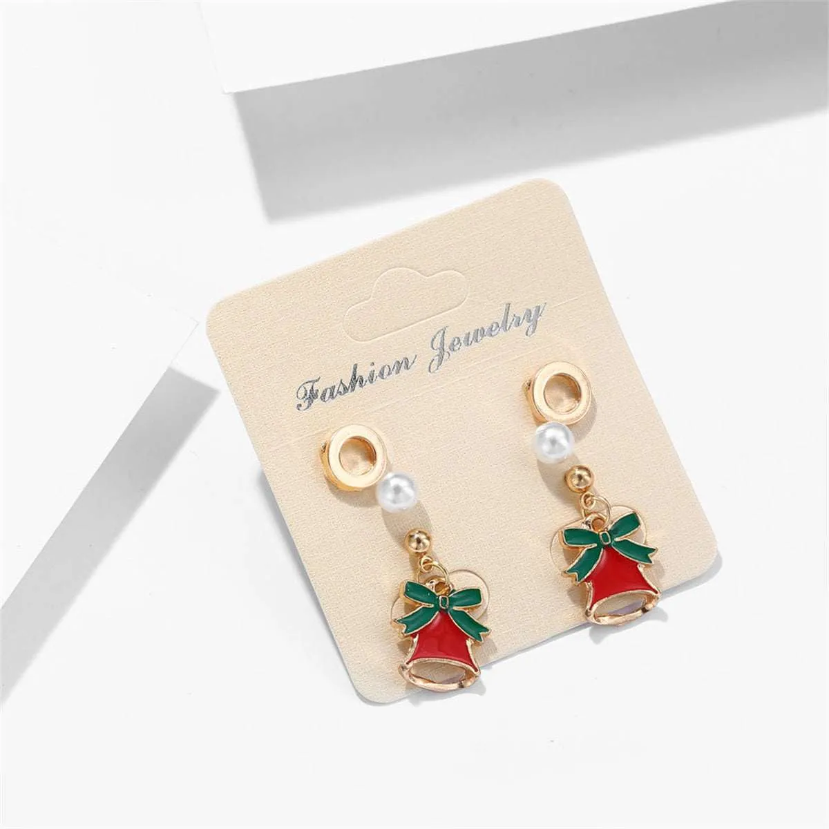 Pearl & Enamel Goldtone Bell Drop Earring Set sold by Zulily product image thumbnail 3
