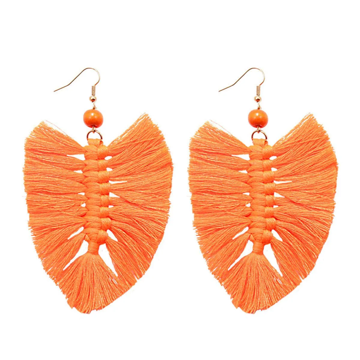 Orange Howlite Palm Leaf Drop Earrings sold by Zulily