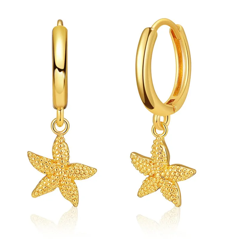 Goldtone Starfish Huggie Earrings made by Zulily