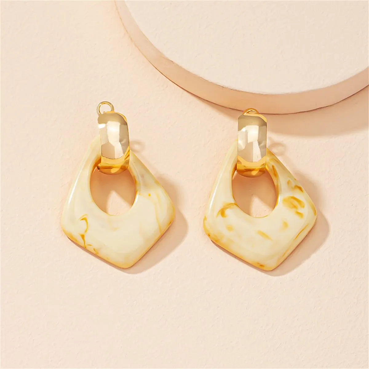 Cream Resin & Goldtone Chain Dangle Earring sold by Zulily product image thumbnail 2