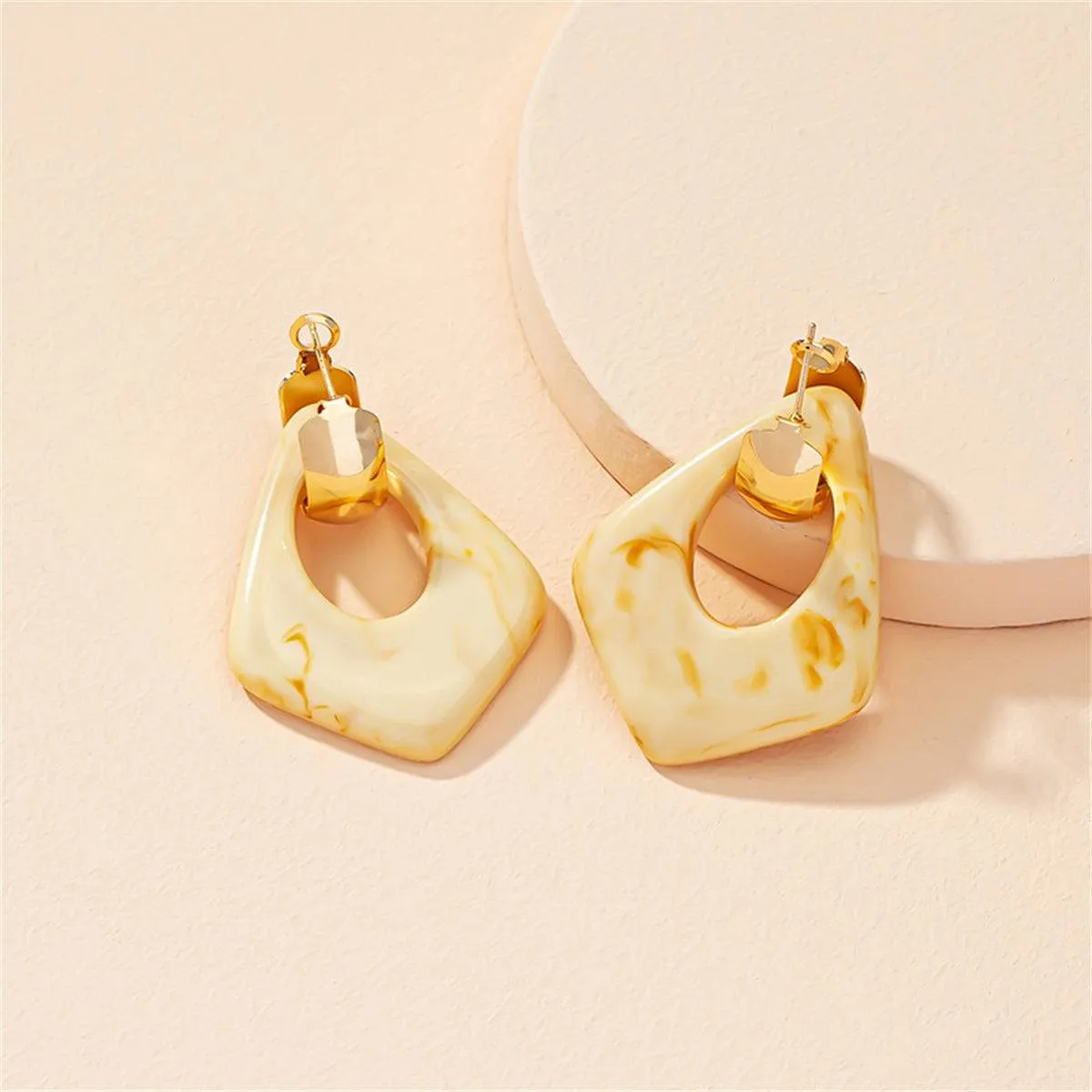 Cream Resin & Goldtone Chain Dangle Earring sold by Zulily product image thumbnail 3