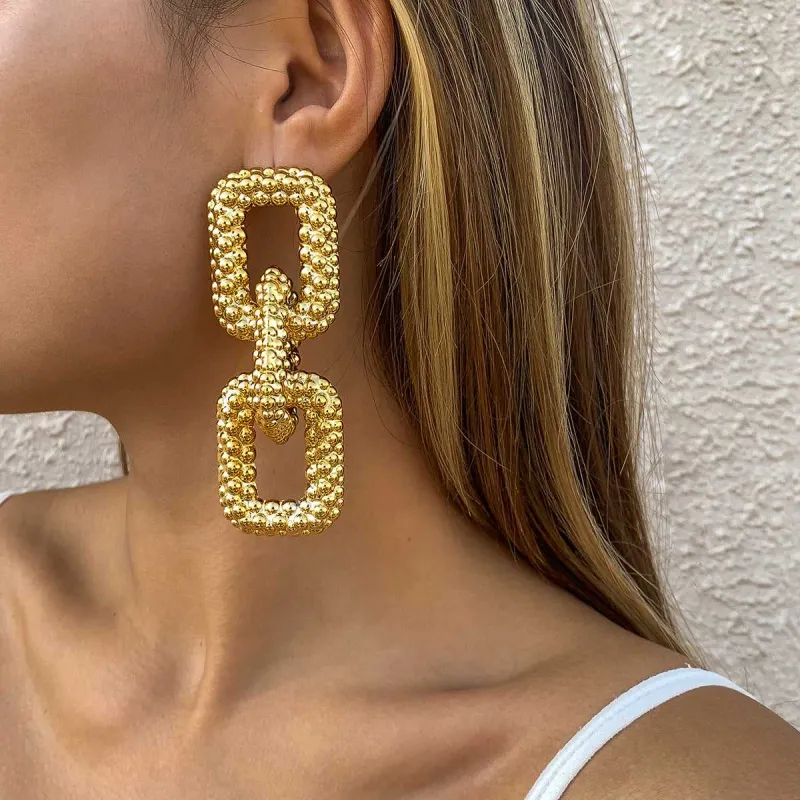Goldtone Chunky Chain Link Drop Earrings made by Zulily