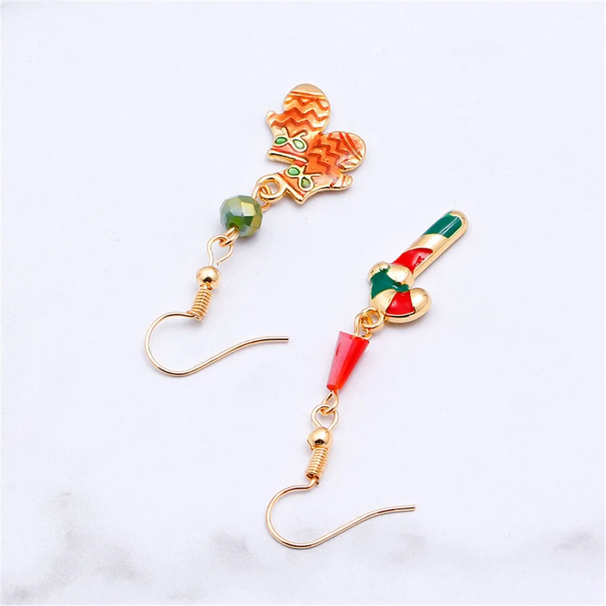 Red Enaeml & Goldtone Candy Cane Mittens Drop Earrings sold by Zulily product image thumbnail 2