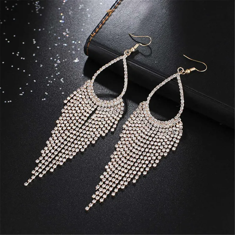 Cubic Zirconia & Goldtone Open Tassel Drop Earrings made by Zulily