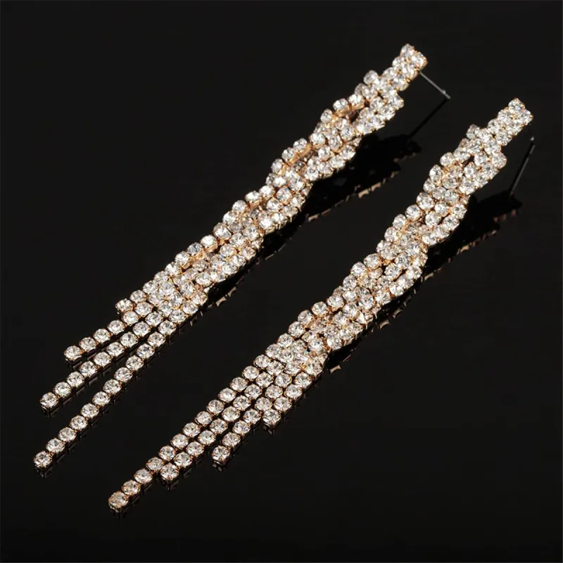 Cubic Zirconia & Goldtone Crossing Line Drop Earrings made by Zulily