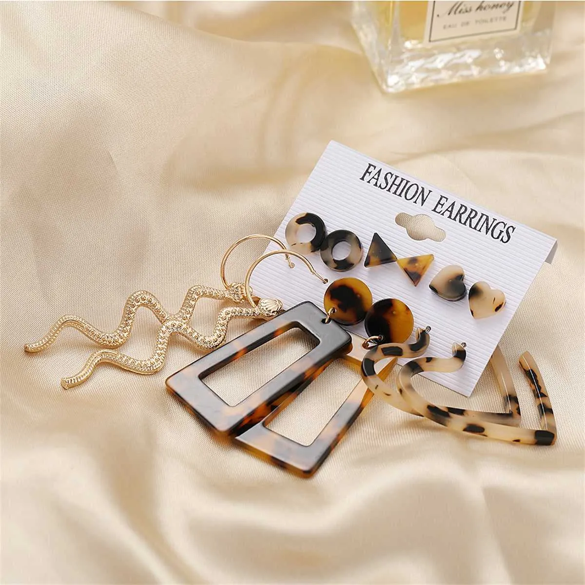 Tortoiseshell & Goldtone Snake Earrings Set sold by Zulily product image thumbnail 3