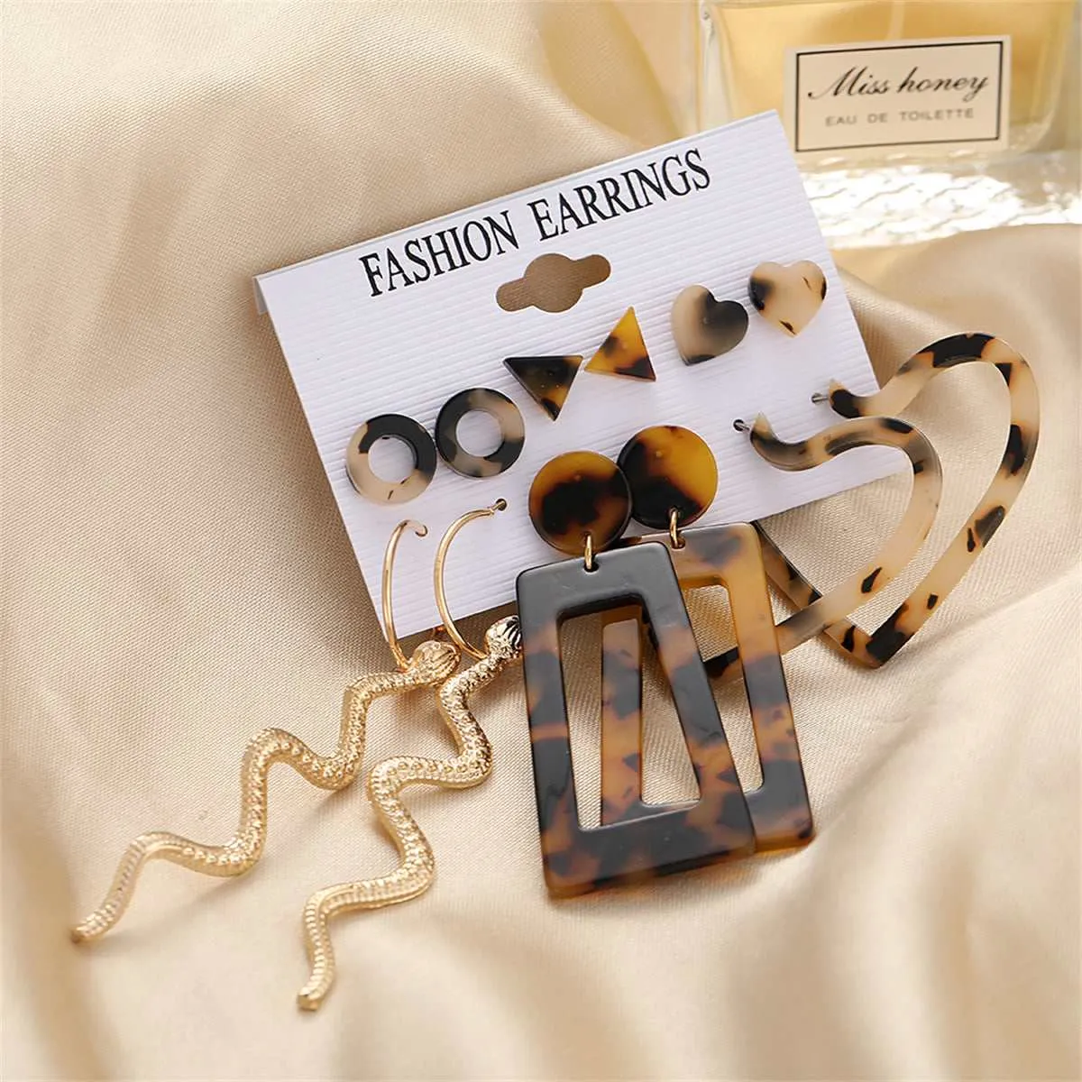 Tortoiseshell & Goldtone Snake Earrings Set sold by Zulily product image thumbnail 2
