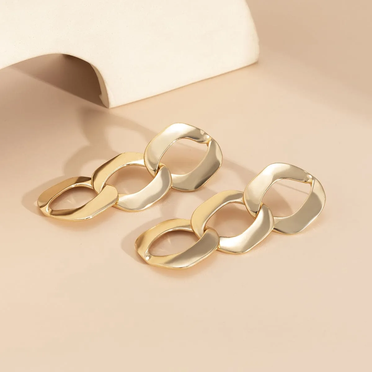 Goldtone Chain Link Drop Earrings sold by Zulily product image thumbnail 3