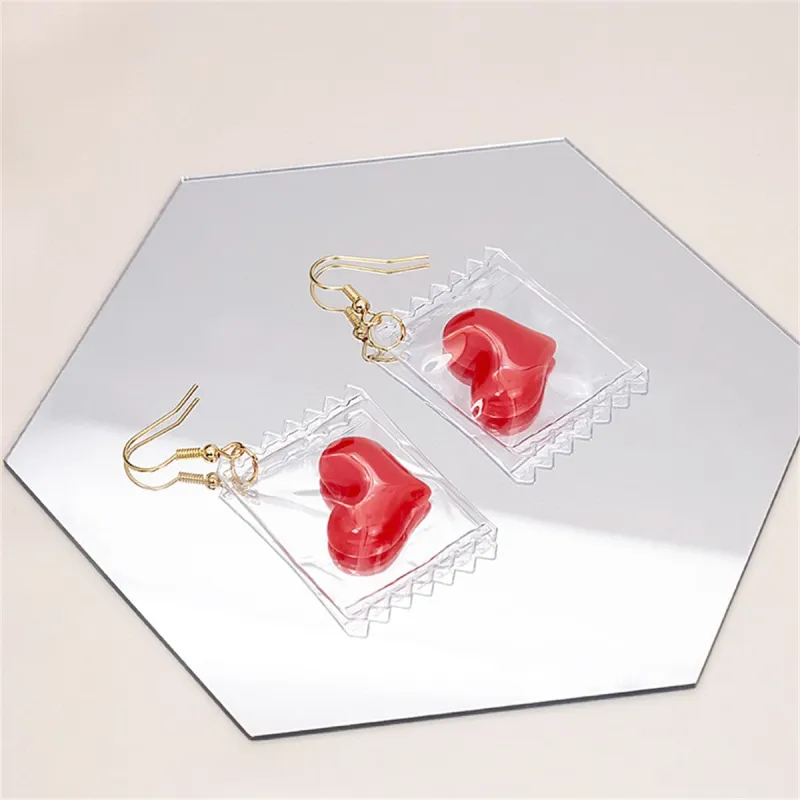 Red Resin & Goldtone Heart Candy Drop Earrings made by Zulily