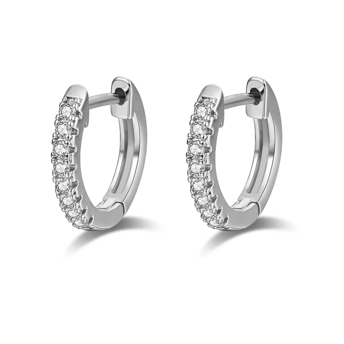 Cubic Zirconia & Silvertone Huggie Earring sold by Zulily