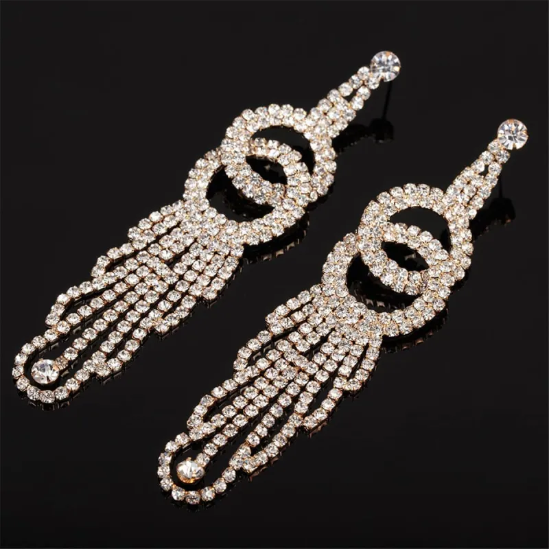 Cubic Zirconia & Goldtone Crossing Ring Tassel Drop Earrings made by Zulily