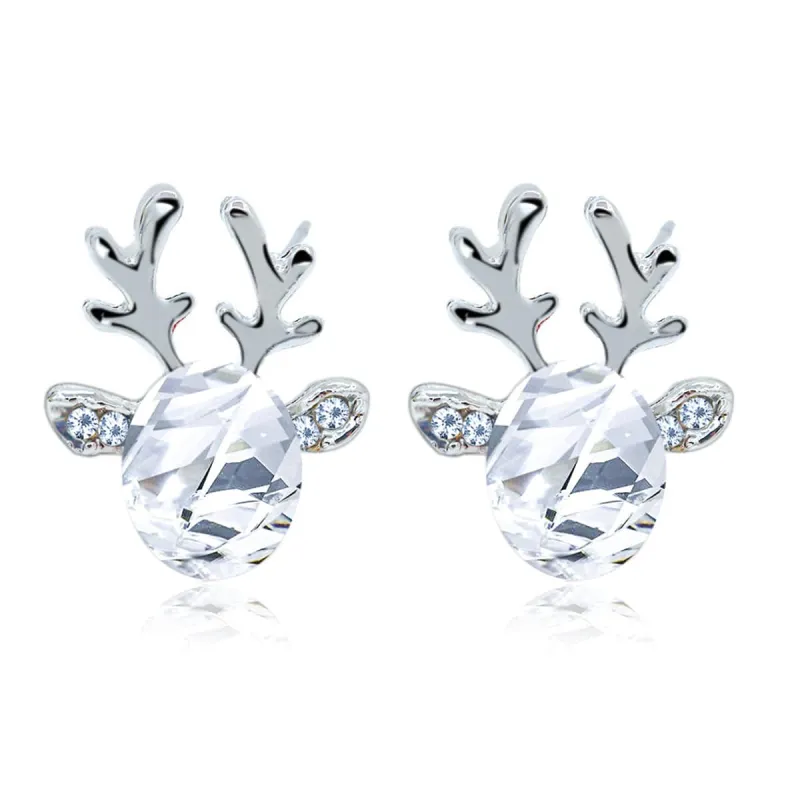 Crystal & Cubic Zirconia Reindeer Stud Earrings made by Zulily
