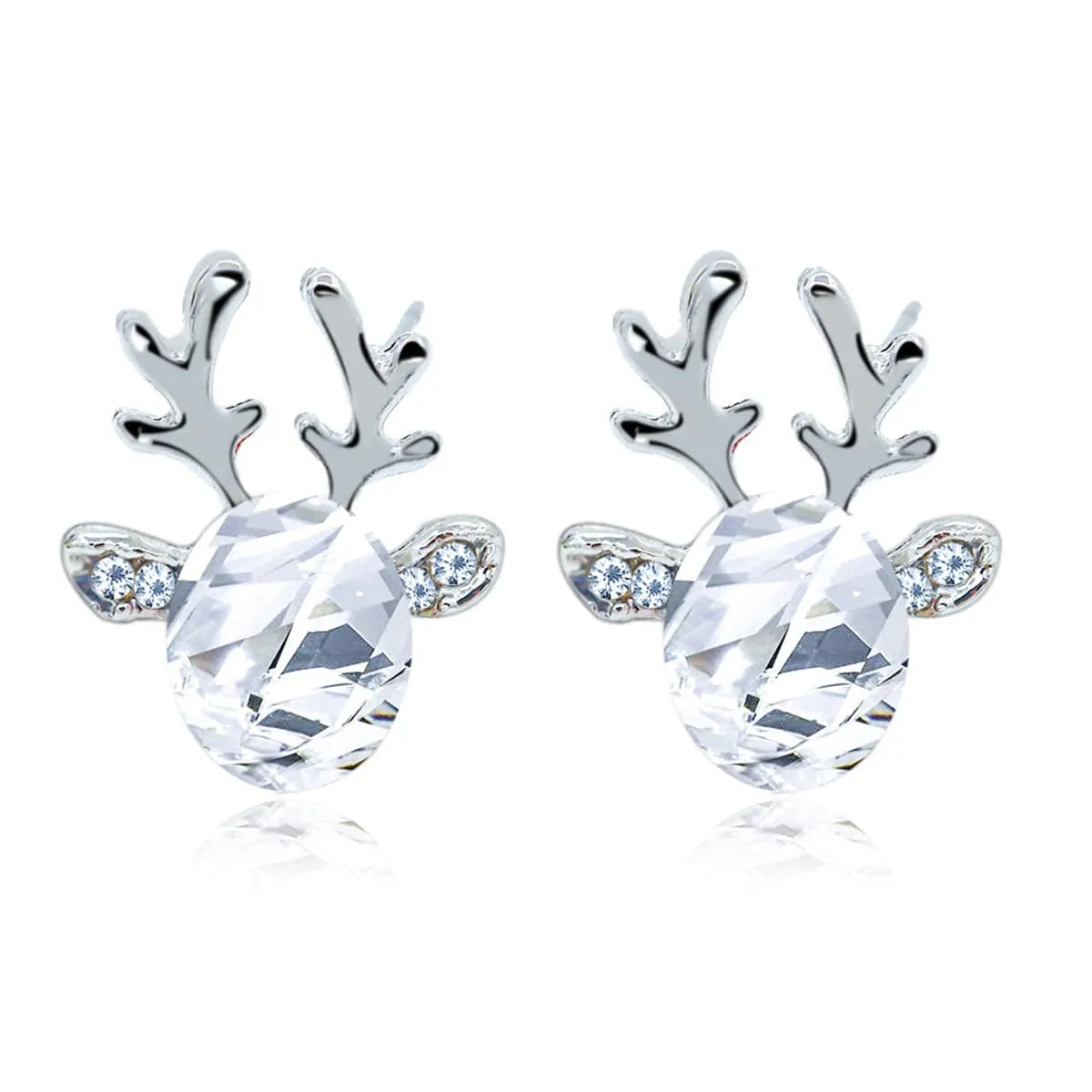 Crystal & Cubic Zirconia Reindeer Stud Earrings sold by Zulily