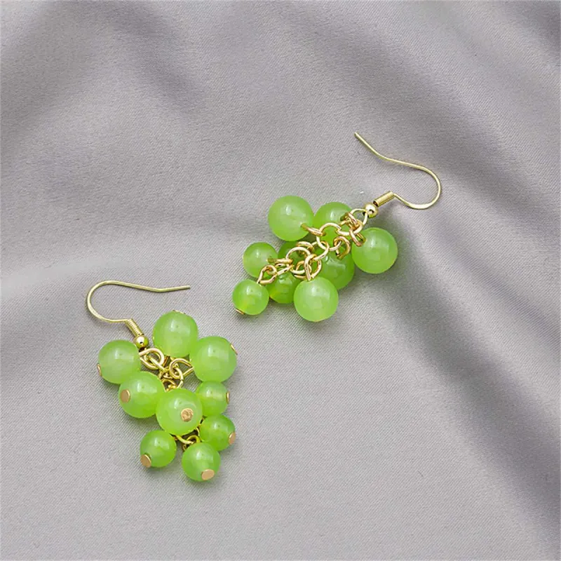 Jade & Goldtone Grape Earrings made by Zulily