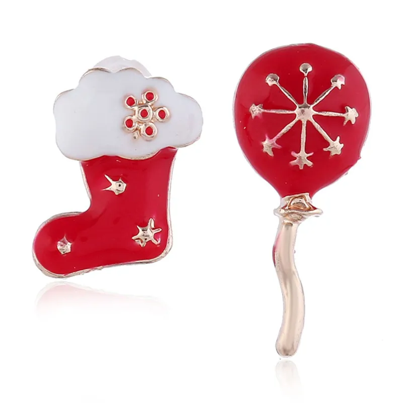 Red Enamel & Goldtone Boot & Balloon Stud Earrings made by Zulily
