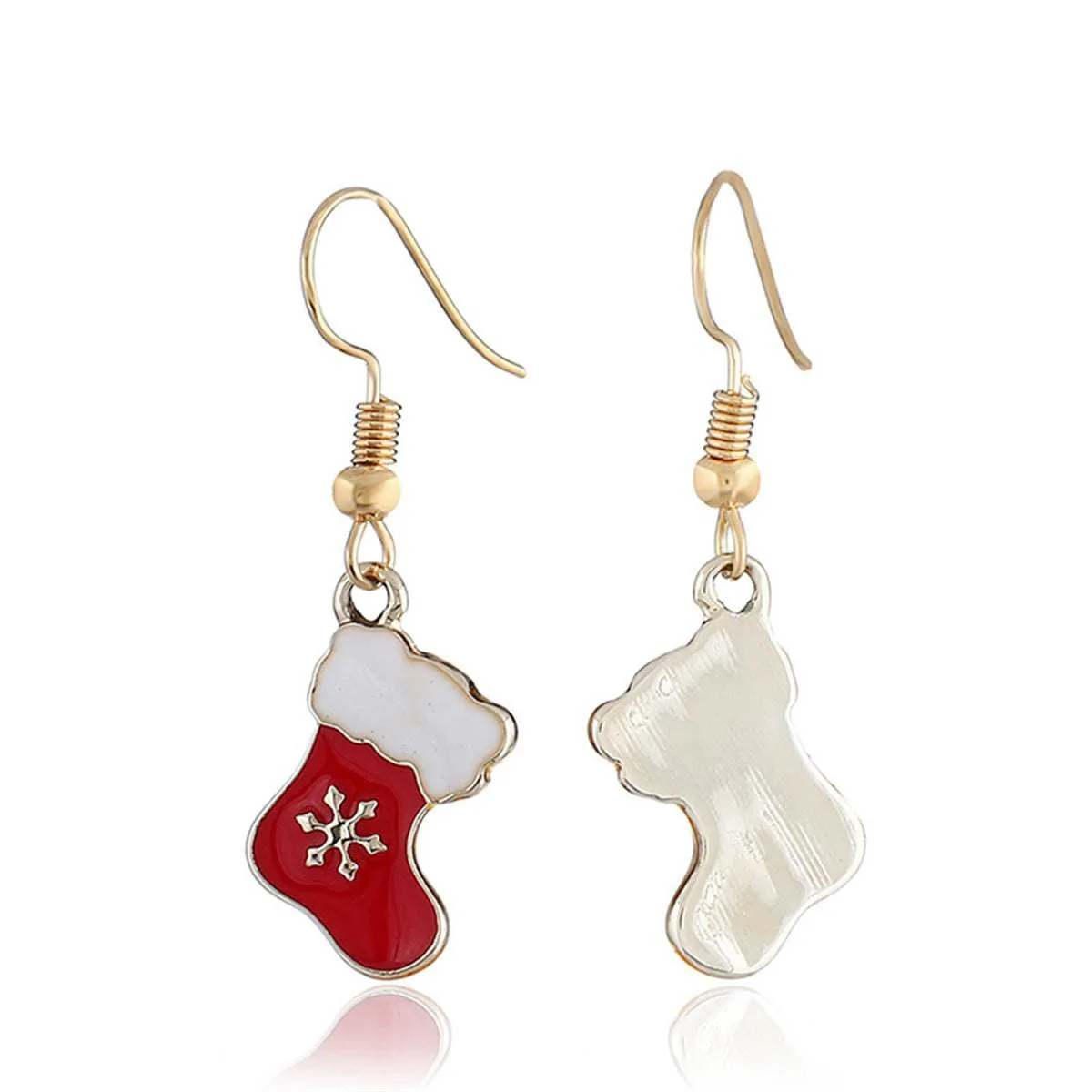 Red Enamel & Goldtone Boots Drop Earrings sold by Zulily product image thumbnail 3