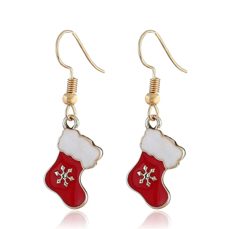 Red Enamel & Goldtone Boots Drop Earrings made by Zulily