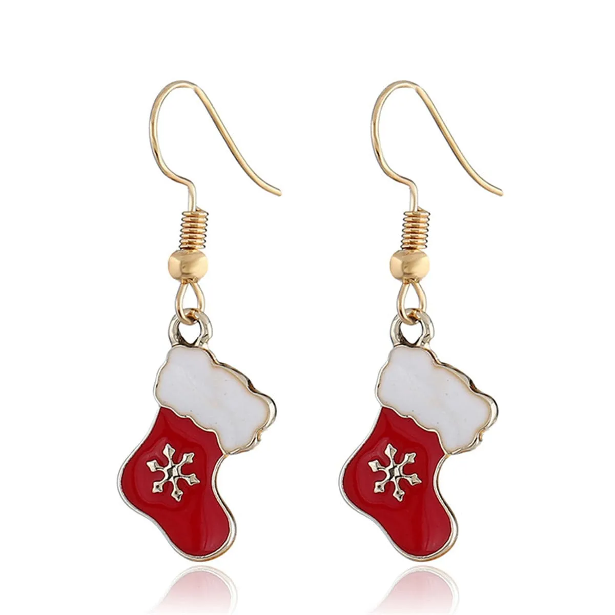 Red Enamel & Goldtone Boots Drop Earrings sold by Zulily
