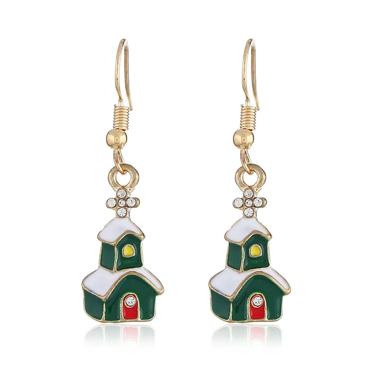 Cubic Zirconia & Enamel Goldtone Snow House Drop Earrings sold by Zulily