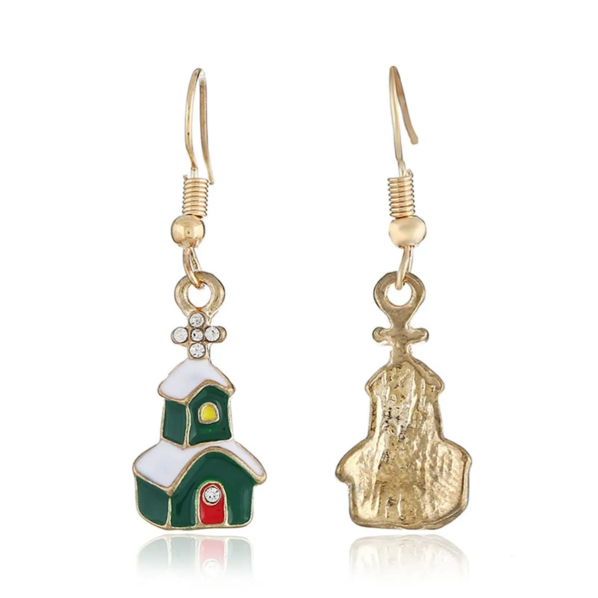 Cubic Zirconia & Enamel Goldtone Snow House Drop Earrings sold by Zulily product image thumbnail 3