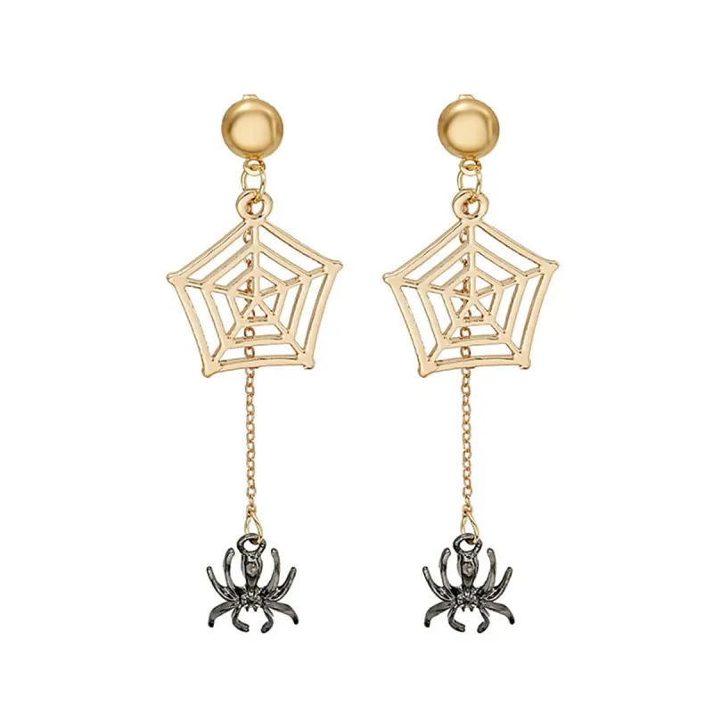 Two-tone Spider & Web Drop Earrings made by Zulily